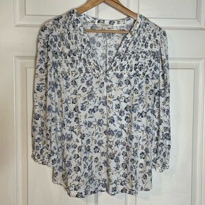 Angels Blue and White Floral Blouse